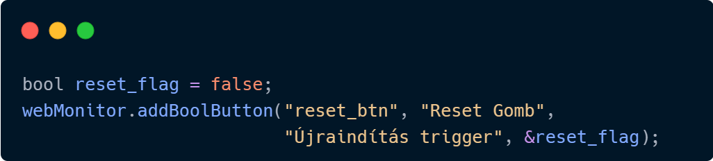Boolean gomb típusú trigger