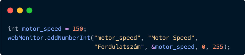 Integer típusú number input mező