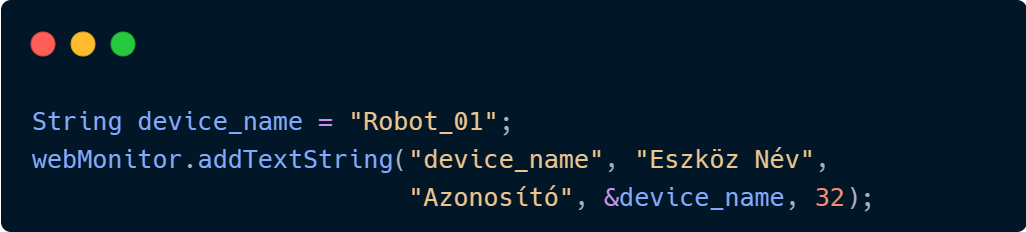 String típusú szöveg input mező
